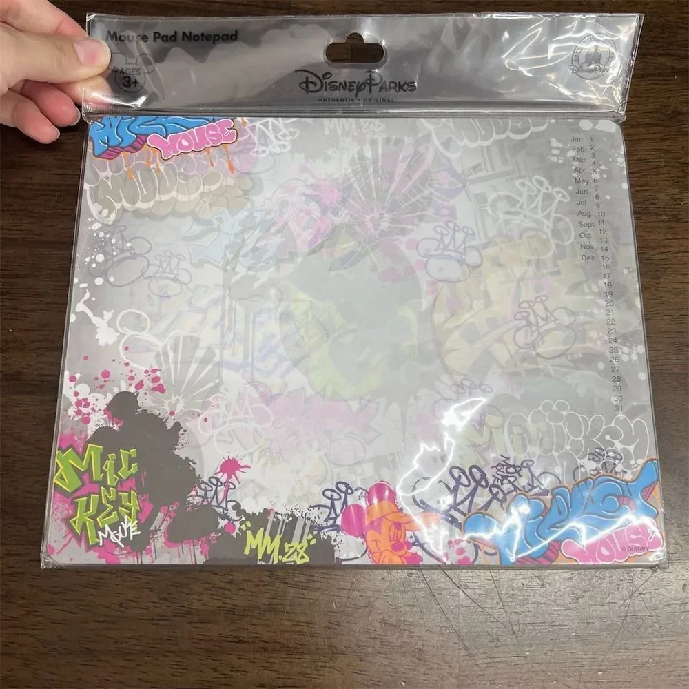 Disney Parks Mickey Mouse Graffiti Mouse Pad with Notepad - Disney‎ Collectible